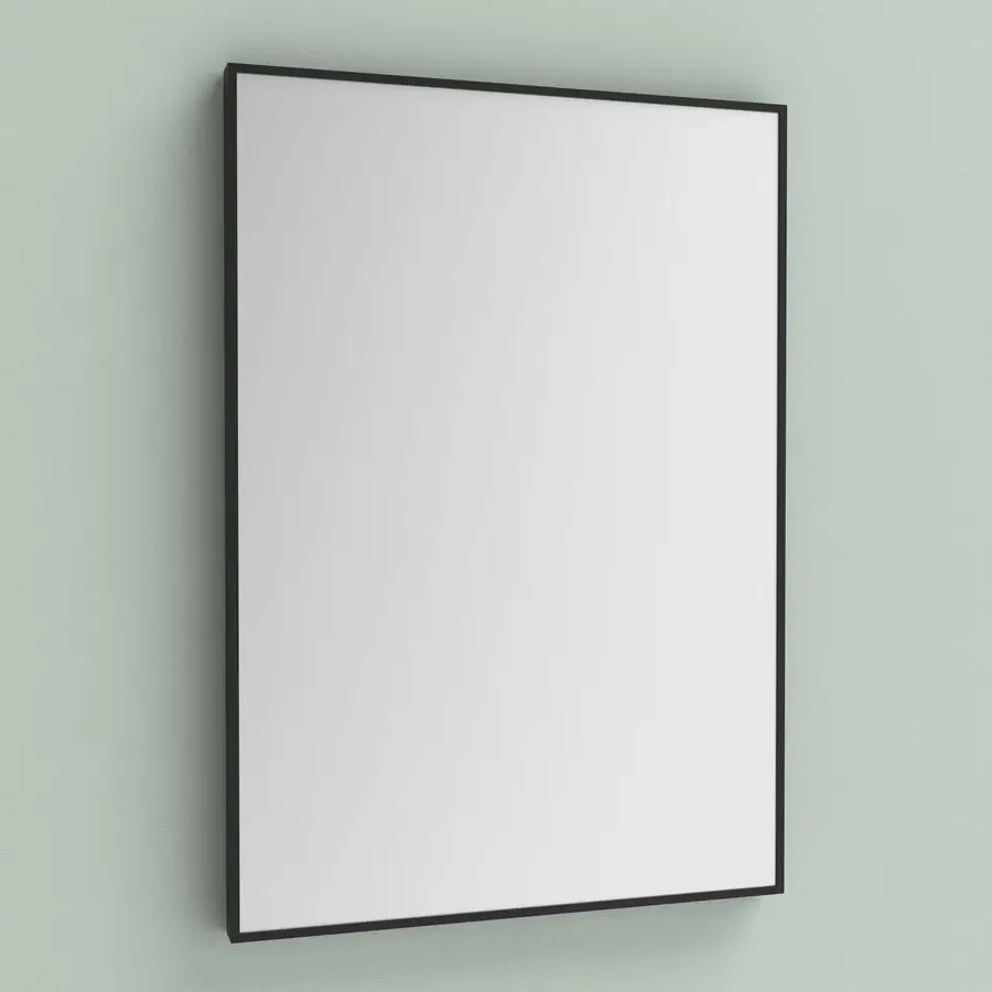 Specchio ecologico 100x70 cm reversibile telaio nero opaco rettangolare