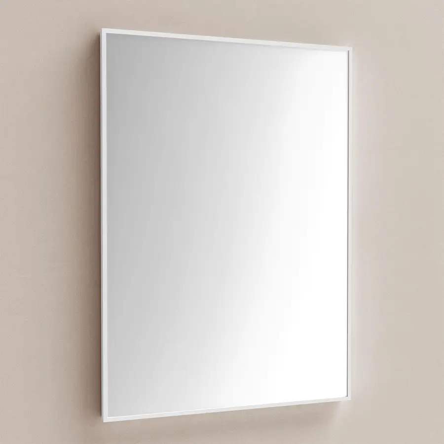 Specchio rettangolare ecologico 50x70 cm reversibile telaio bianco opaco