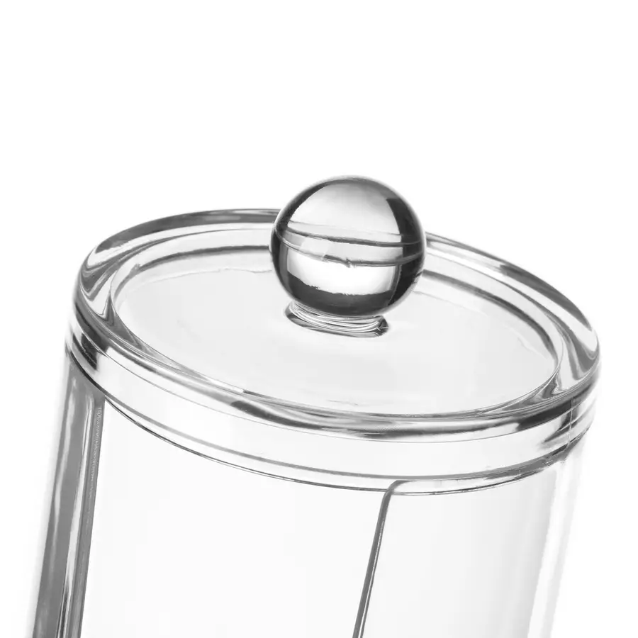 Porta dischetti struccanti contenitore in plastica trasparente con  coperchio Ø7,5 cm