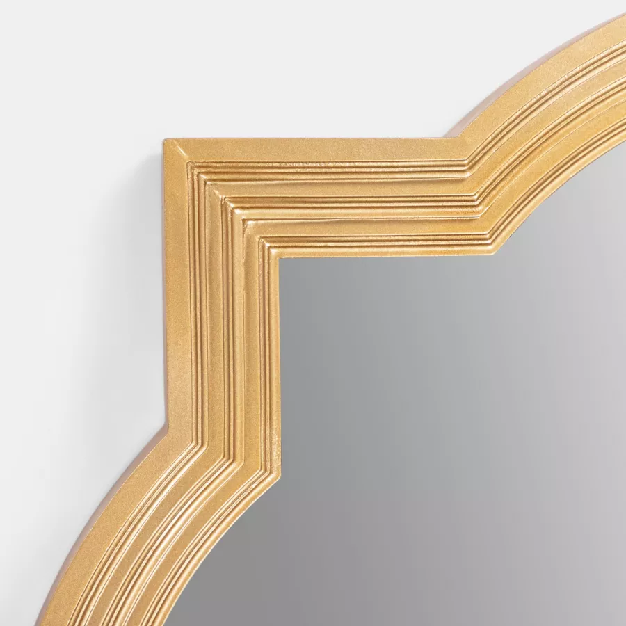 Specchio decorativo da parete 75 cm cornice in legno dorata