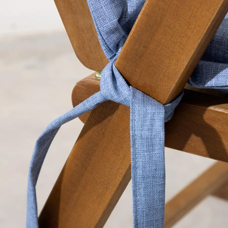 Cuscino sedia giardino schienale alto 110x50 cm blu tessuto cotone