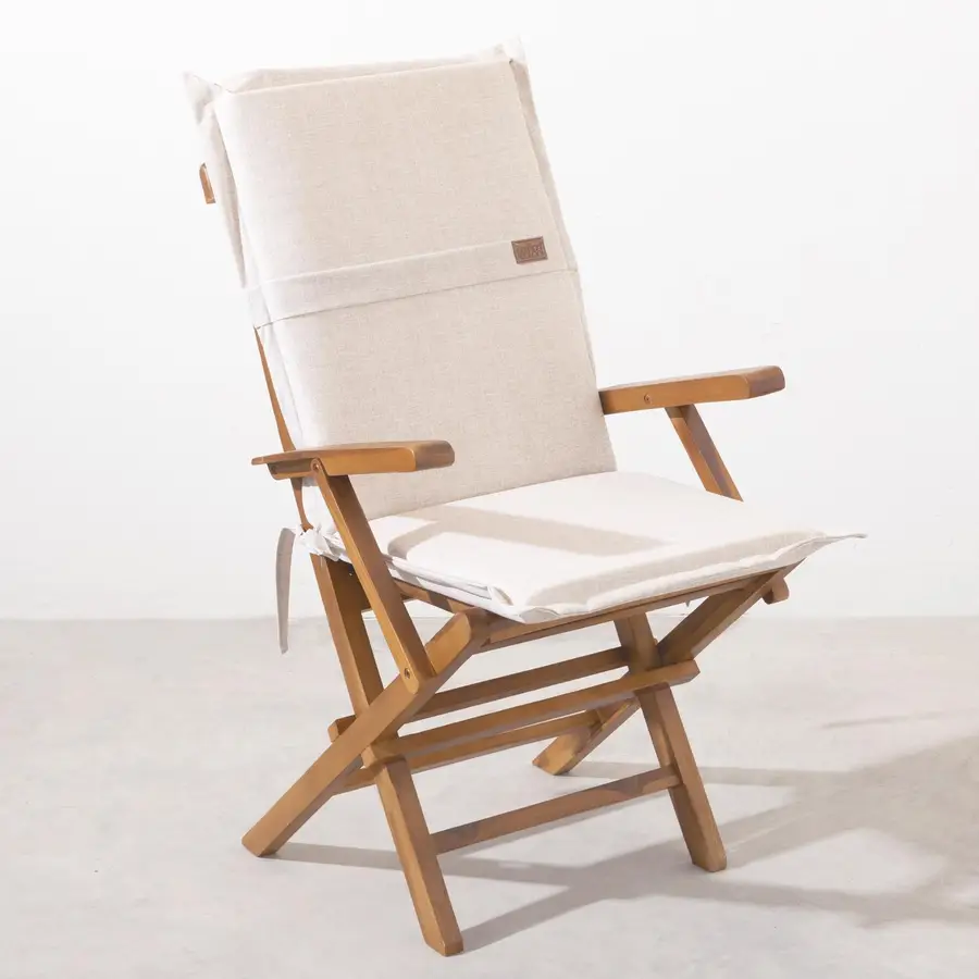 Cuscino sedia esterni spalla bassa 90x50 cm cotone beige idrorepellente