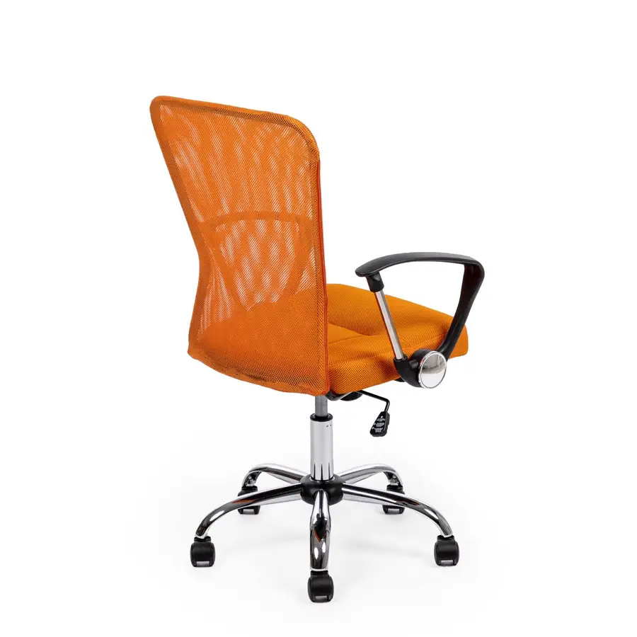 Sedia da ufficio girevole in tessuto e schienale traspirante arancione -  Cadice