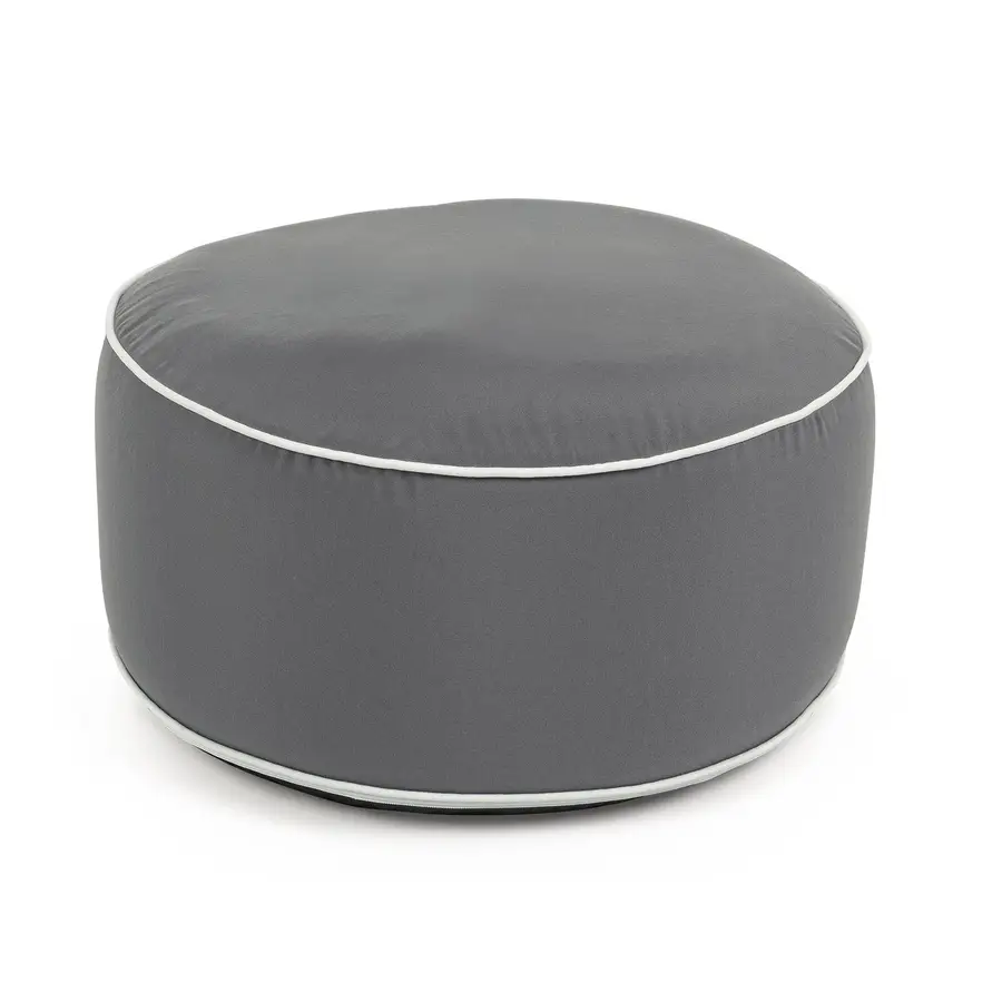 Pouf con cuscino gonfiabile in tessuto idrorepellente grigio- Arianne