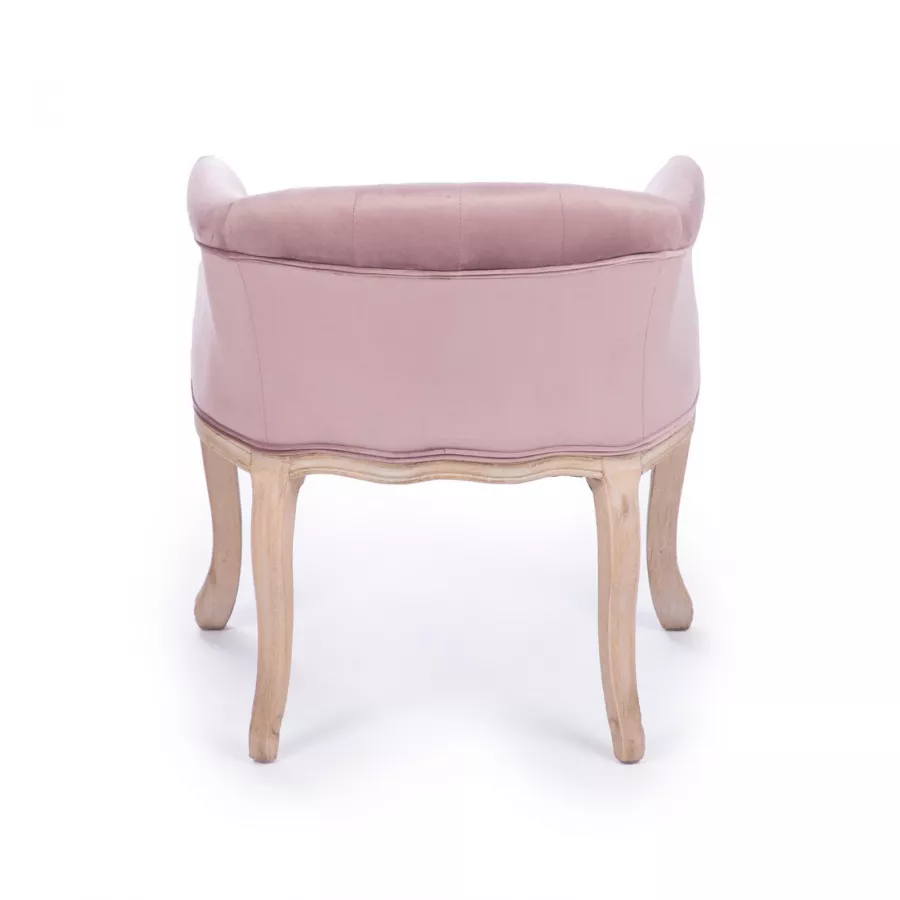 DecHome Poltrona in Velluto Imbottita con Schienale a Conchiglia 66x72x79  cm colore Rosa - 098PK/839