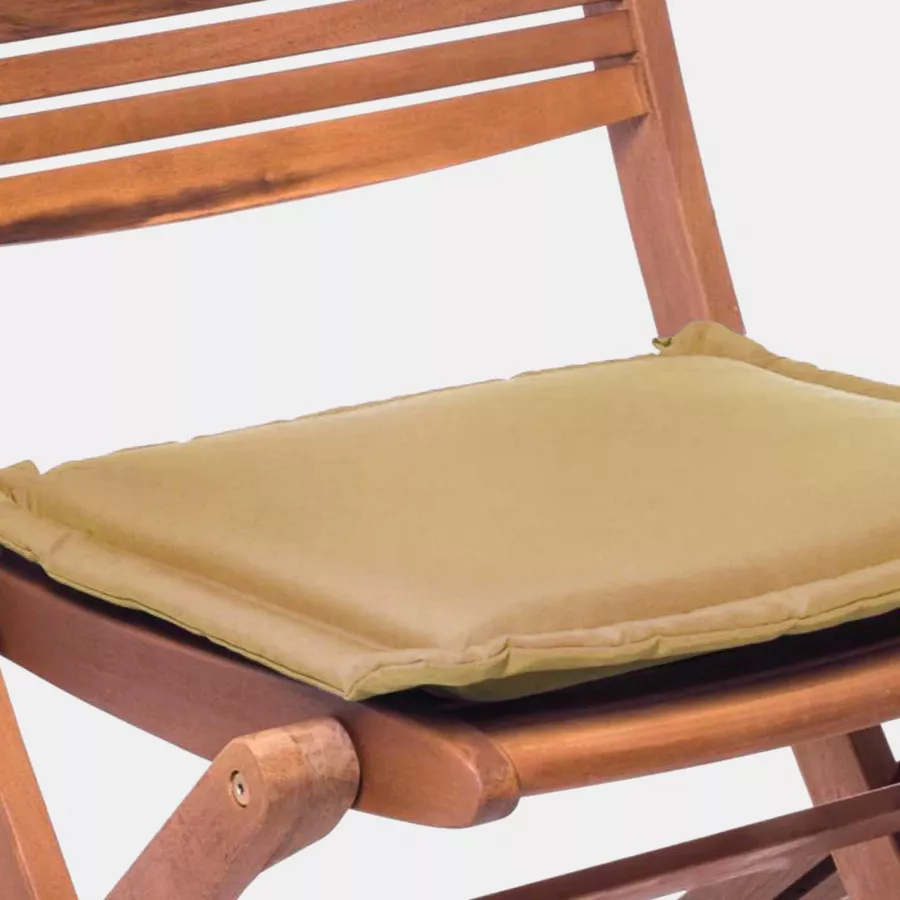 Cuscino per sedia da giardino 42x42 cm in tessuto sfoderabile senape