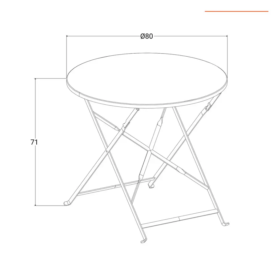 Tavolo rotondo pieghevole 80 cm Meja