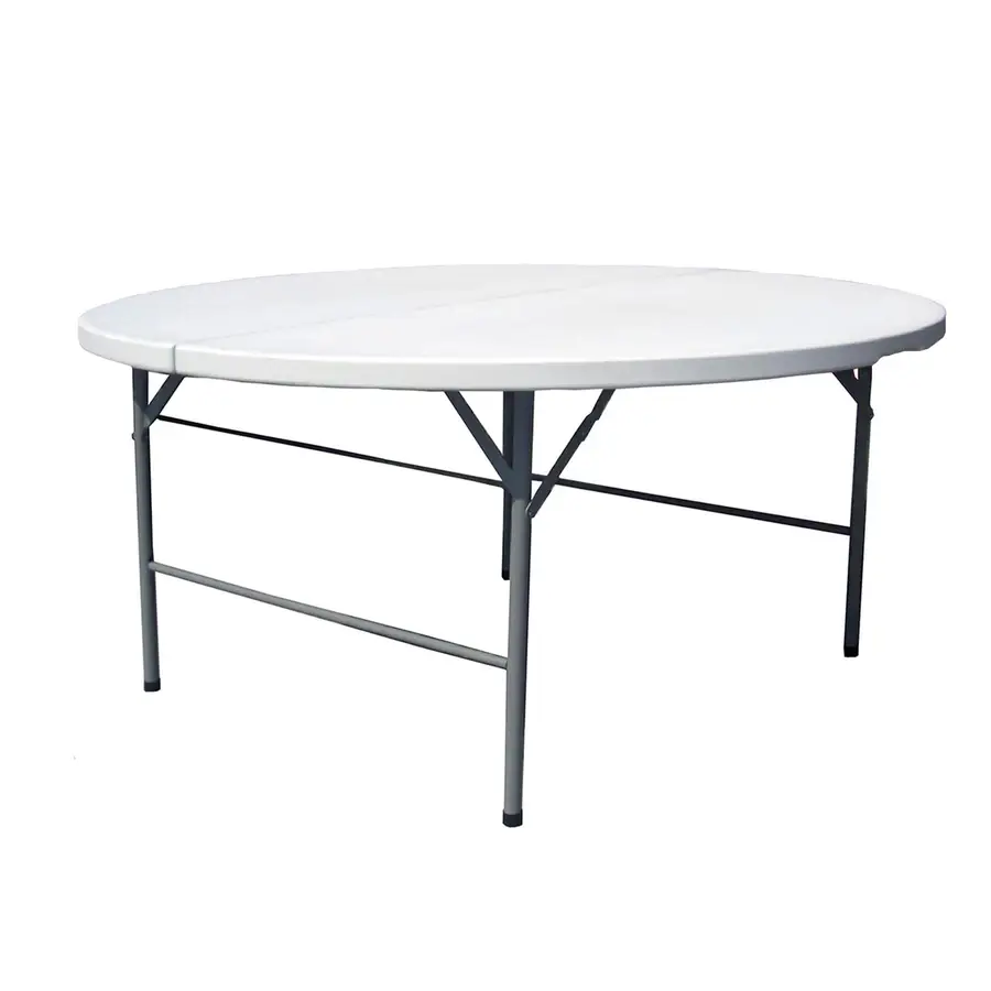 Tavolo richiudibile rotondo 150 cm in polietilene bianco