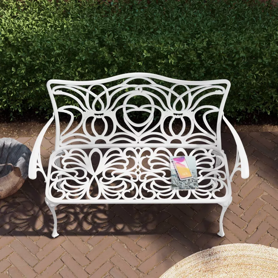 Panca da giardino Line da 2 posti con telaio in alluminio 128 x 59 x 88 cm  acquistare online a buon mercato