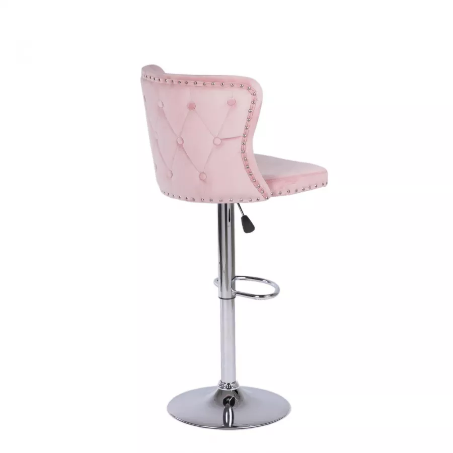 Sgabello Da Bar Girevole Con Sedile Rimovibile - Altezza Regolabile 51-66 Cm, Portata 150 Kg, Con Vano Contenitore, Colore Rosa