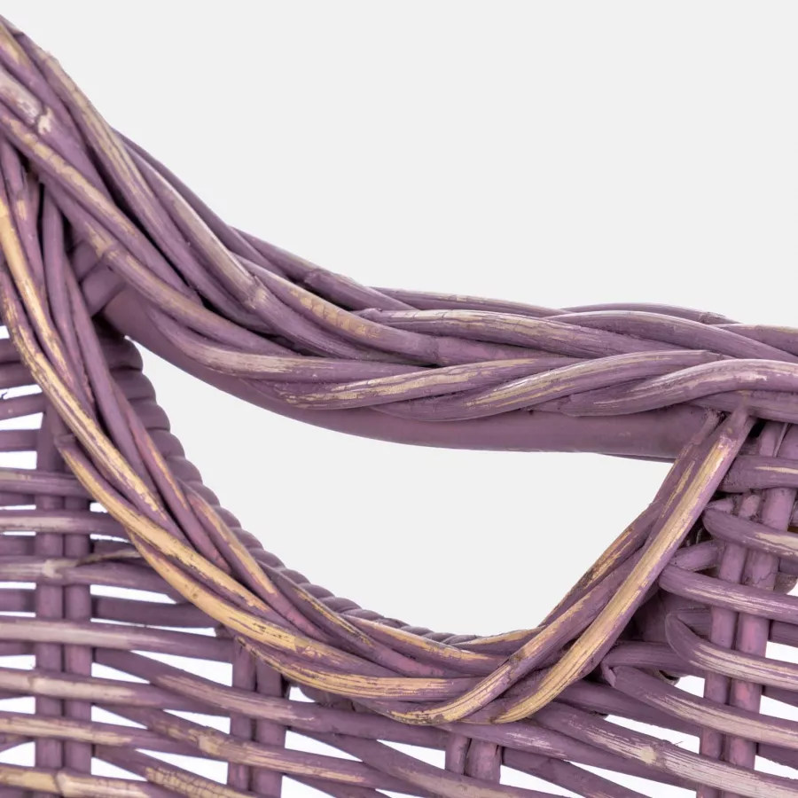 Poltrona da giardino in rattan viola chiaro con cuscino - Kali