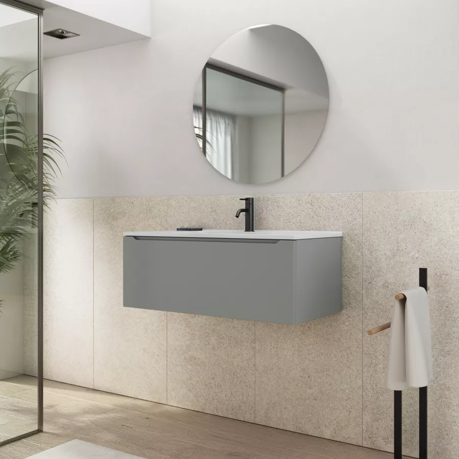 Mobile Bagno Profondità 40 cm Sospeso con Cassetti AURA Lunghezza