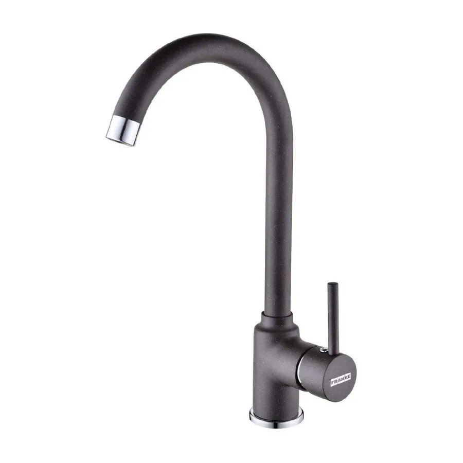 Rubinetto Lavabo Alto Franke Pola 1.0 Nero Spazzolato - Miscelatore Girevole A Parete Per Bagno, 35 Cm
