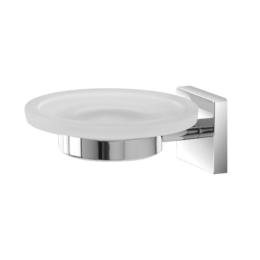 Bisk Natura Portaspazzolini Doppio In Vetro Satinato E Cromo – Accessorio Bagno Elegante E Facile Da Pulire - 4
