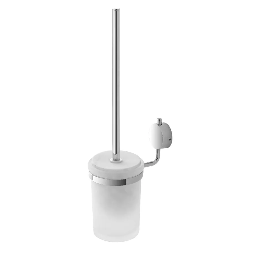 Bisk Natura Portaspazzolini Doppio In Vetro Satinato E Cromo – Accessorio Bagno Elegante E Facile Da Pulire - 5