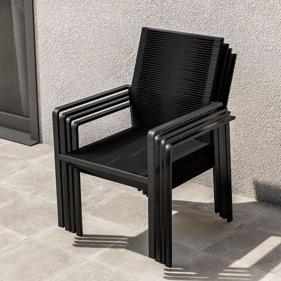 Sedia da giardino in alluminio verniciata di nero - Sedute outdoor -  Tikamoon