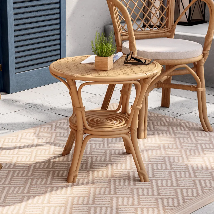 Tavolino in poly rattan per esterni