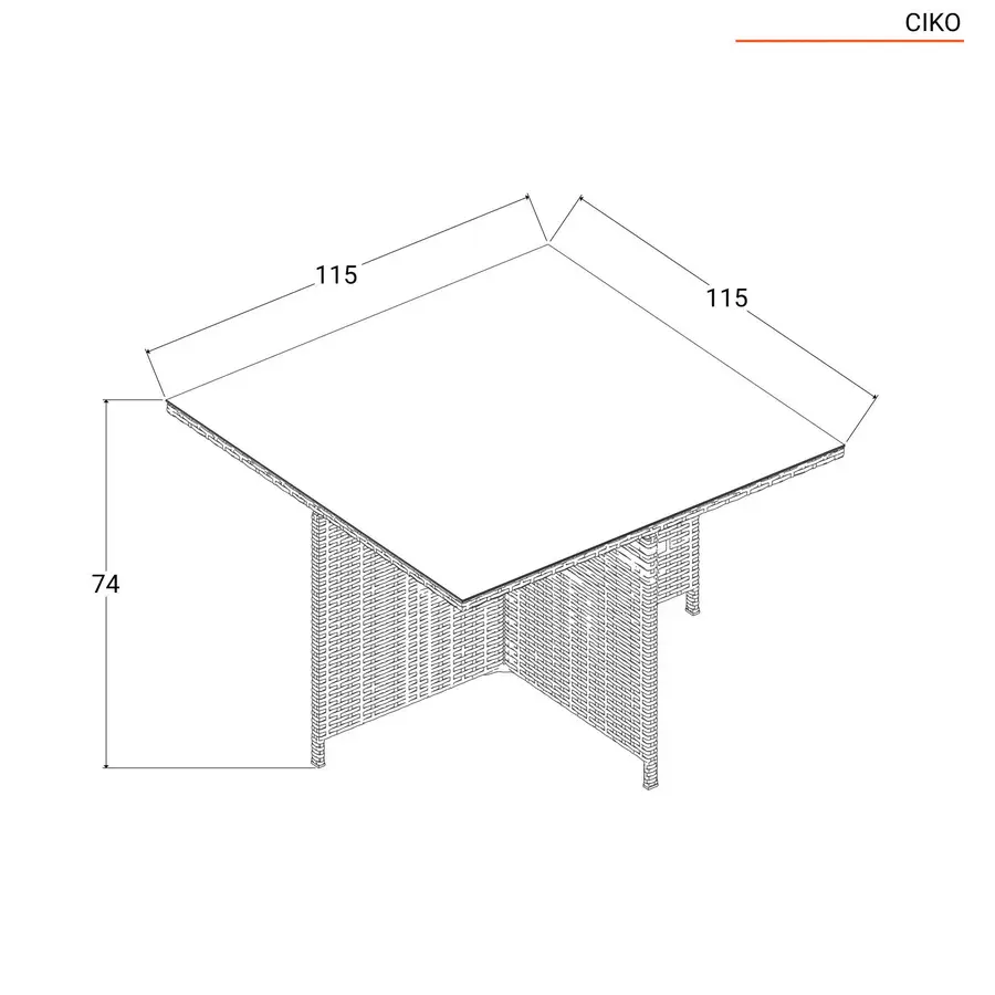 Set pranzo salvaspazio in polyrattan moka tavolo con piano in vetro 115x115  cm con 4 poltrone