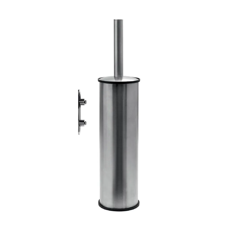 Portascopino Per WC Autoportante LANGPAI | In Acciaio Inox 304 Nero Opaco | Design Quadrato Alto 43 Cm | Coperto E Antiodore Per Bagno