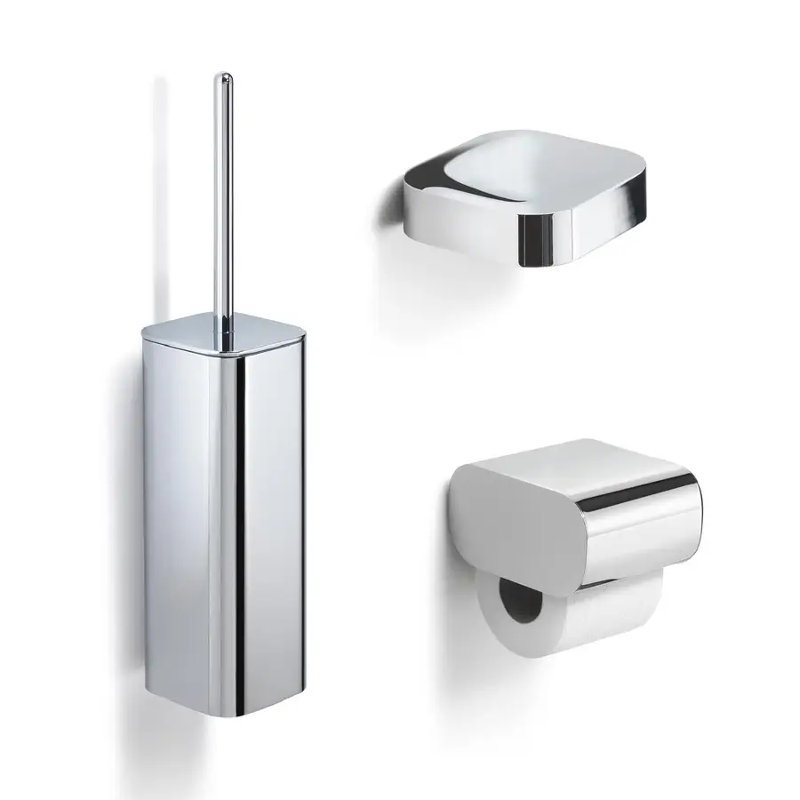 Set 3 accessori da bagno in acciaio inox e cromall - Outline di Gedy