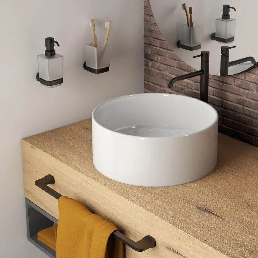 Set Accessori Bagno - Portaspazzolini E Portasapone In Acciaio E Vetro Satinato, Doppio Fissaggio (Viti E Biadesivo) - Foto 14