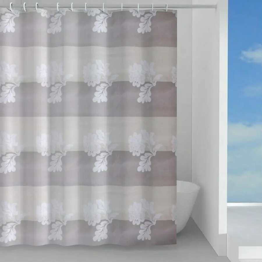Tenda doccia in poliestere con fantasia a righe e a fiori 240x200 cm -  Stancil di Gedy