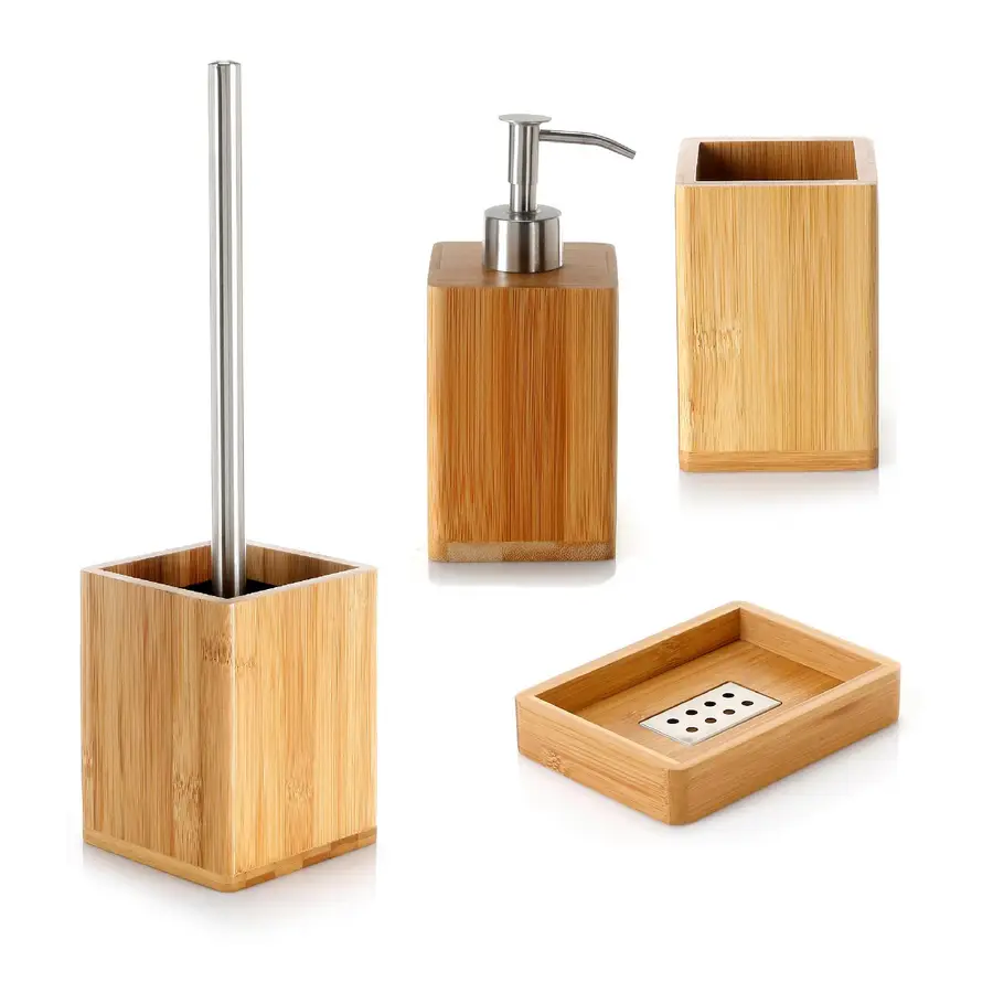 Set di accessori da bagno GEDY in bambù legno