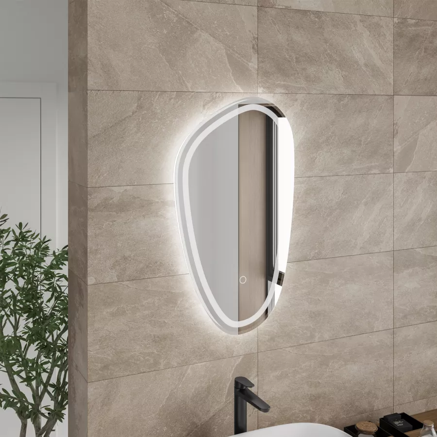 Specchio led 120x80 cm bianco opaco con accensione touch - Yorli