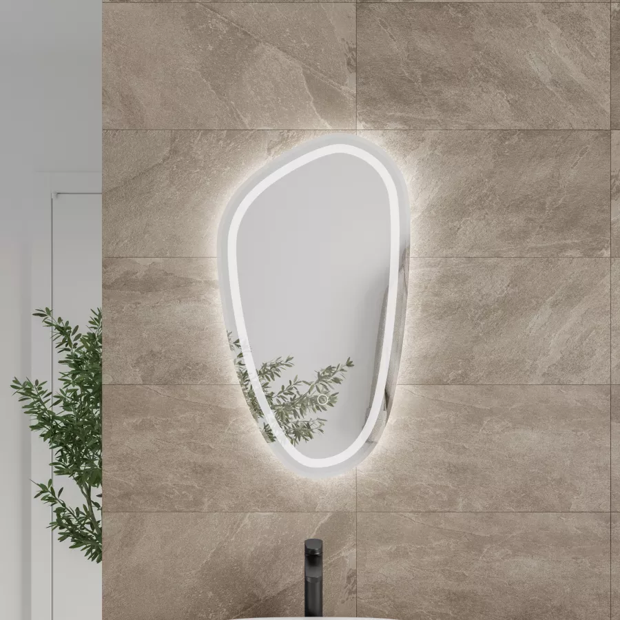 Specchio da Bagno con Luce LED e Antiappannamento Ø45 cm Volpe  Selezionabile (Caldo-Naturale-Freddo)