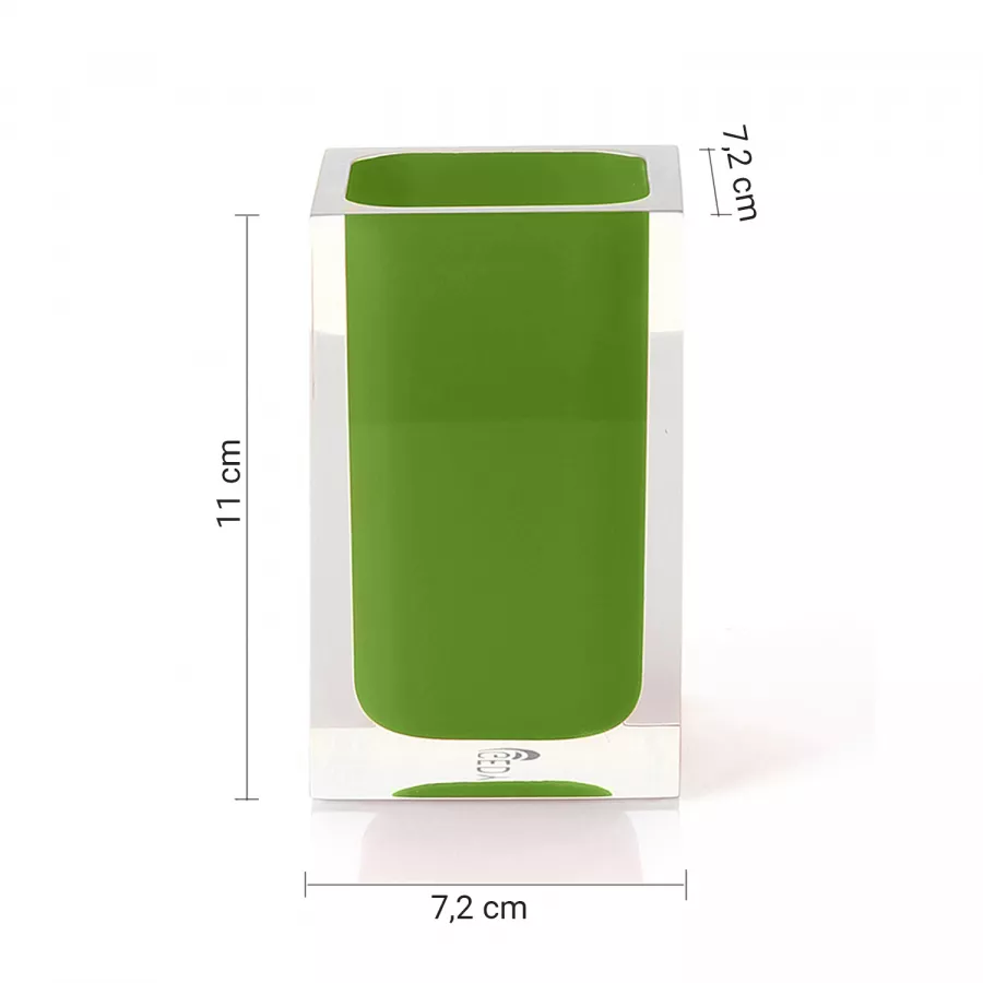 Portaspazzolino Verde Per Bambini Con Drenaggio E Vassoio Antigoccia - Organizer Bagno A Parete O Appoggio - 16,5x8,6x12,4 Cm