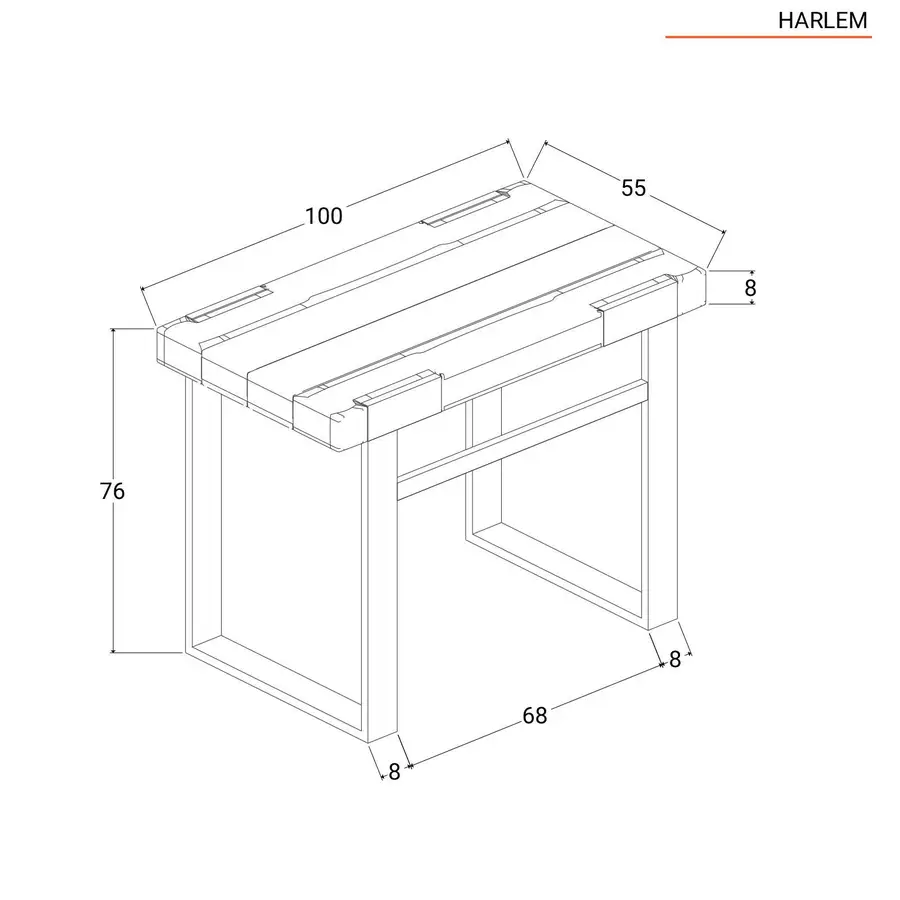 Specchio 70x80 cm con cornice in legno di abete - Harlem