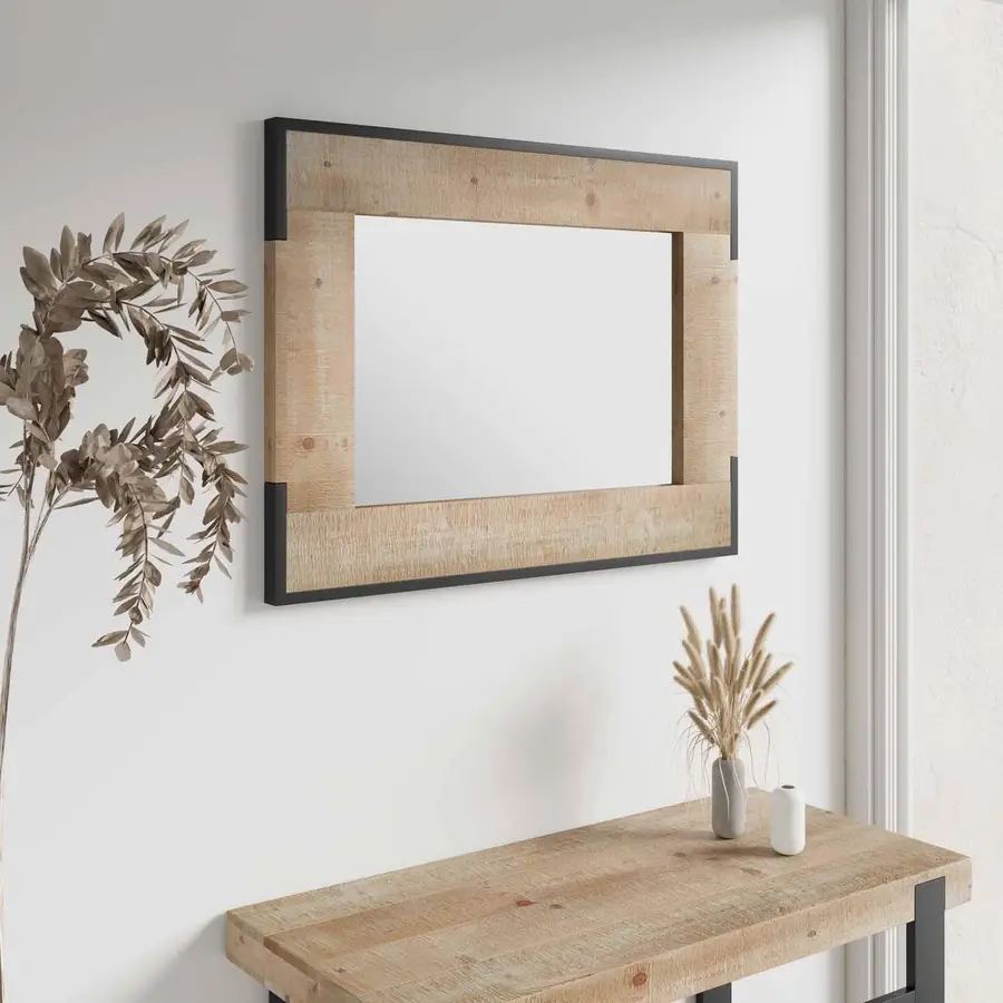 Specchio con cornice in legno di castagno Demetra Xlab