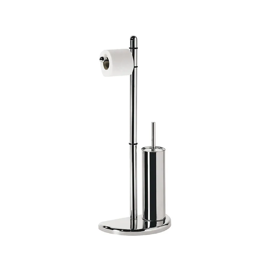 Gedy Art.Ed34 Edera Portaspazzolino Per WC – Cromato, Con Fori Per Fissaggio A Muro