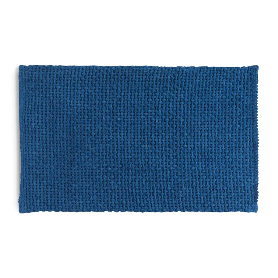 Tappeto bagno antiscivolo in cotone blu - Knot di Gedy