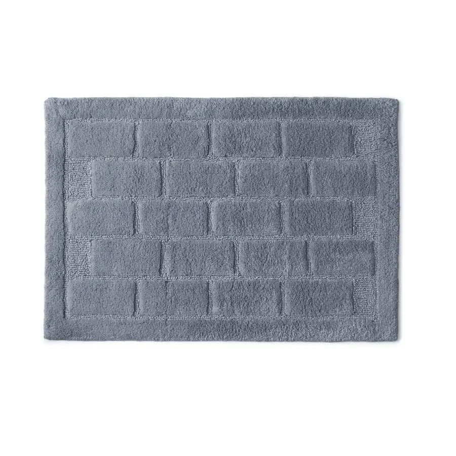 Tappeto bagno antiscivolo 60x90 cm in cotone grigio - Tile di Gedy