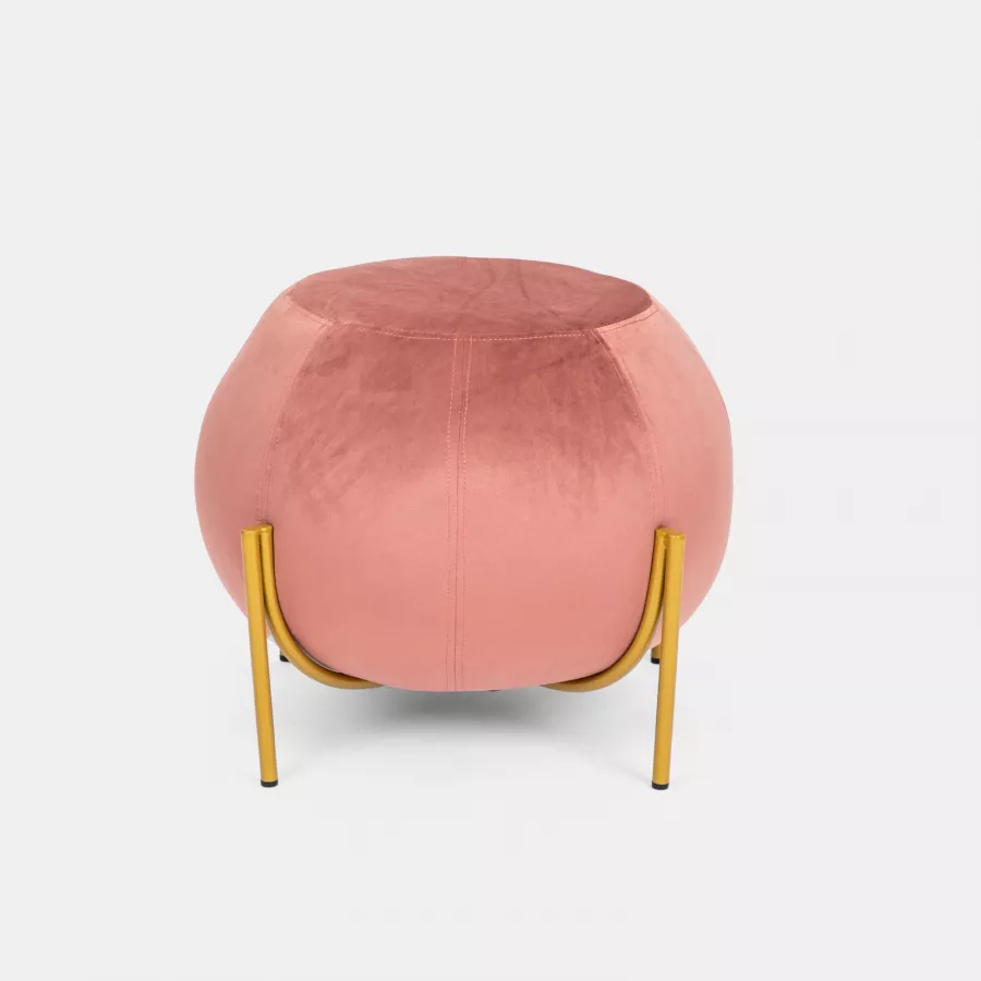 Sedia in velluto rosa con gambe oro - Benga