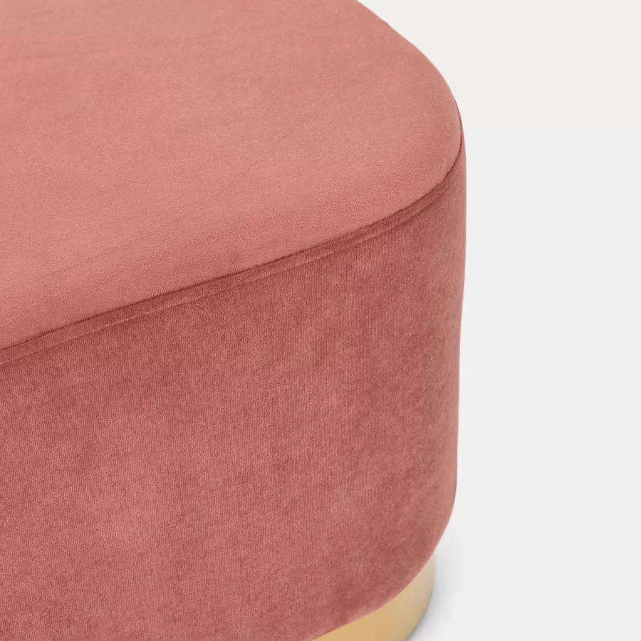 Pouf 56 cm in velluto rosa antico - Isolda