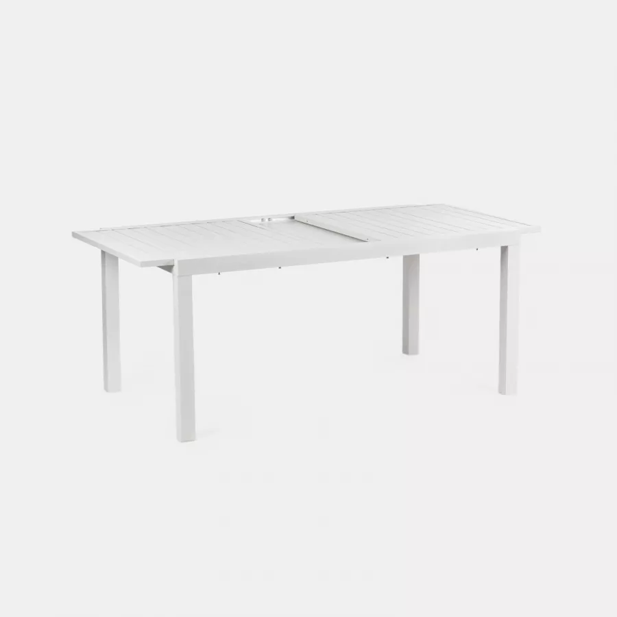 Tavolo da pranzo allungabile 160/240x90 cm in alluminio bianco – Carioca