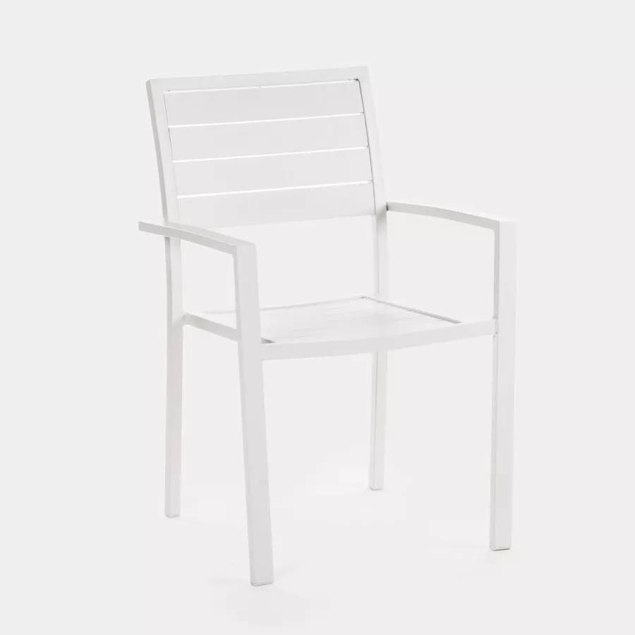 Set di 6 sedie da pranzo alluminio anodizzato bianco VERNIO