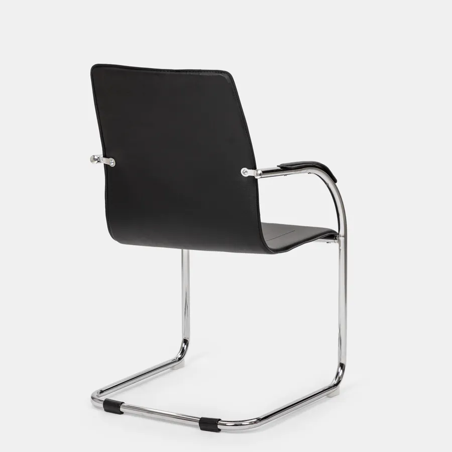 Set 4 Sedie Europrimo Per Ufficio O Sala Attesa - Struttura Metallo Nero, Rivestimento Tessuto - Made In Italy