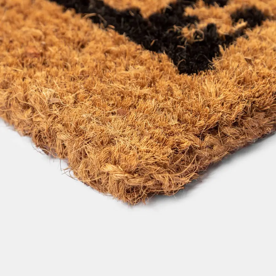 Zerbino 45x75 cm in fibra naturale coir con stampa di chiavi antiche