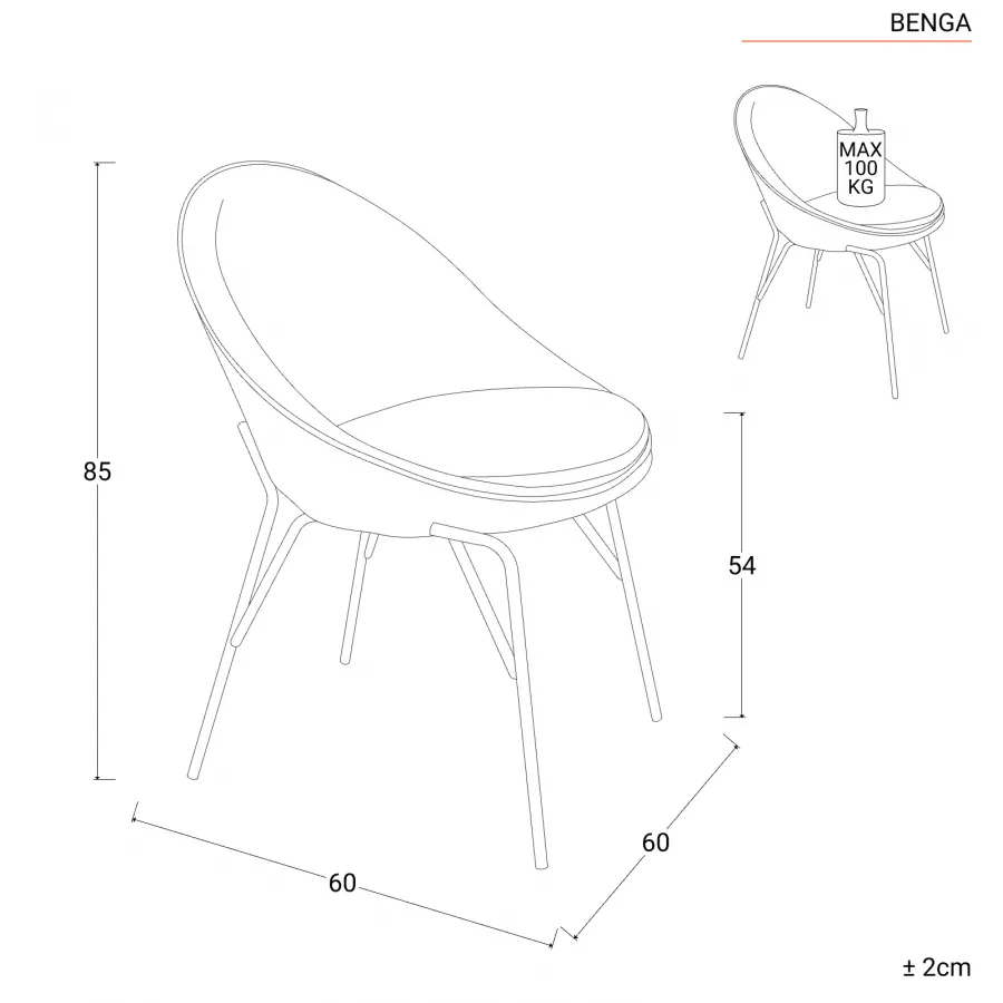 Sedia in velluto grigio chiaro con gambe oro - Benga