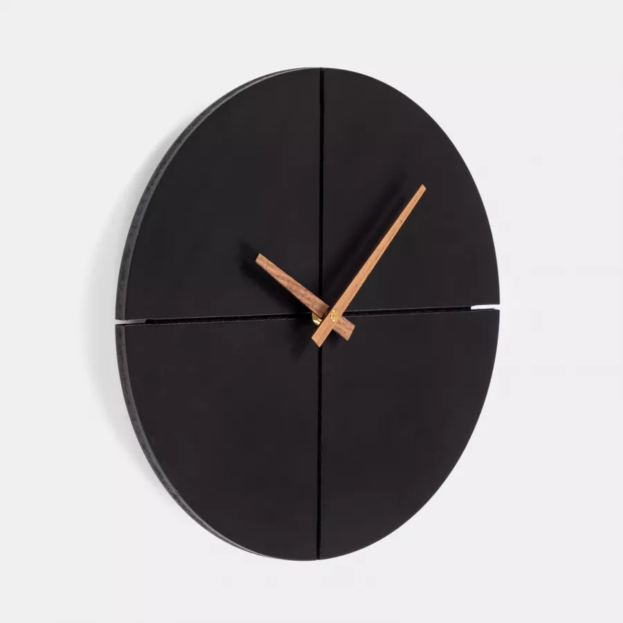Orologio da parete Ø30 cm in legno nero