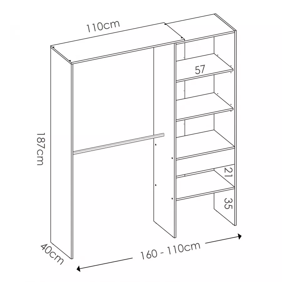 Cassettiera 60x60 h cm in legno bianco con tre cassetti - Cosby