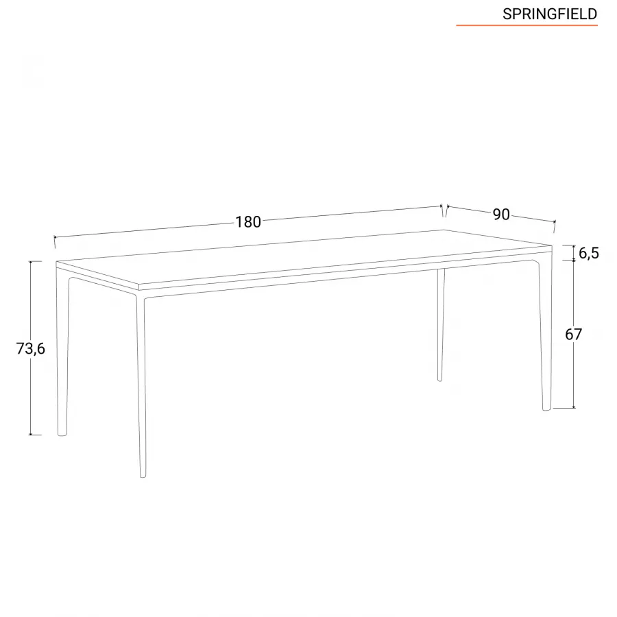 Tavolo da pranzo 180 x 90 cm legno rovere - Springfield