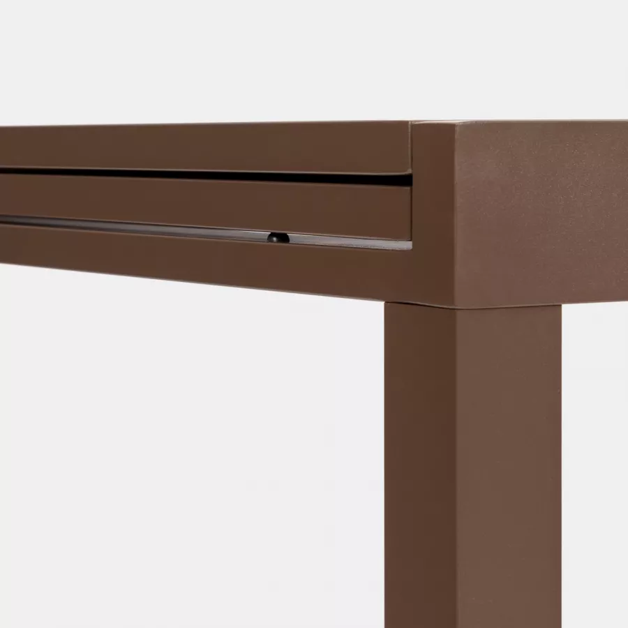 Tavolo da pranzo allungabile 90/180x100 cm in alluminio marrone - Carioca