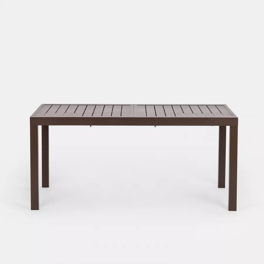 Tavolo da giardino allungabile in alluminio marrone 160/240x90 cm