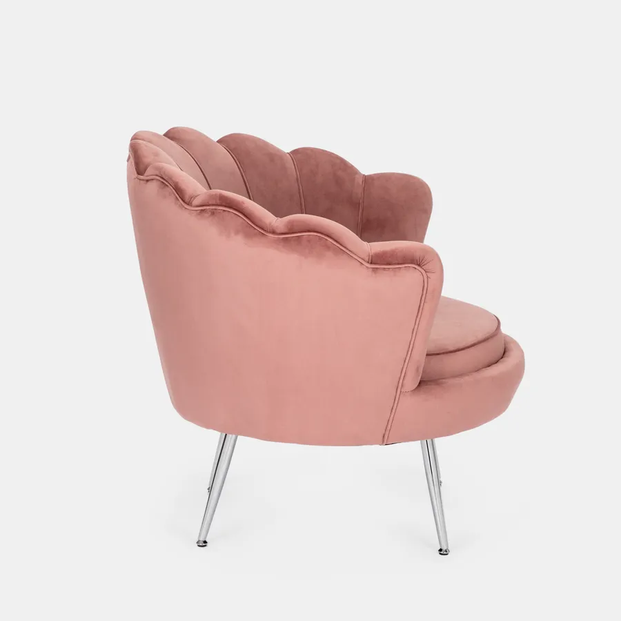 Conchiglia Poltrona Rosa Antico Poltroncina Camera Da Letto Fino A