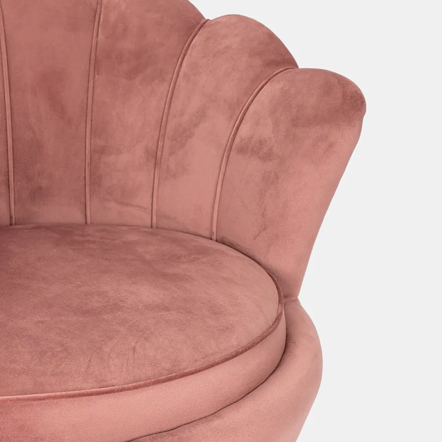 Poltrona Conchiglia Camera da Letto in Velluto Design Moderno, Sedia Classica con Gambe in Metallo Placcato Oro - Modello Maddina - Petrolio | Leroy Merlin