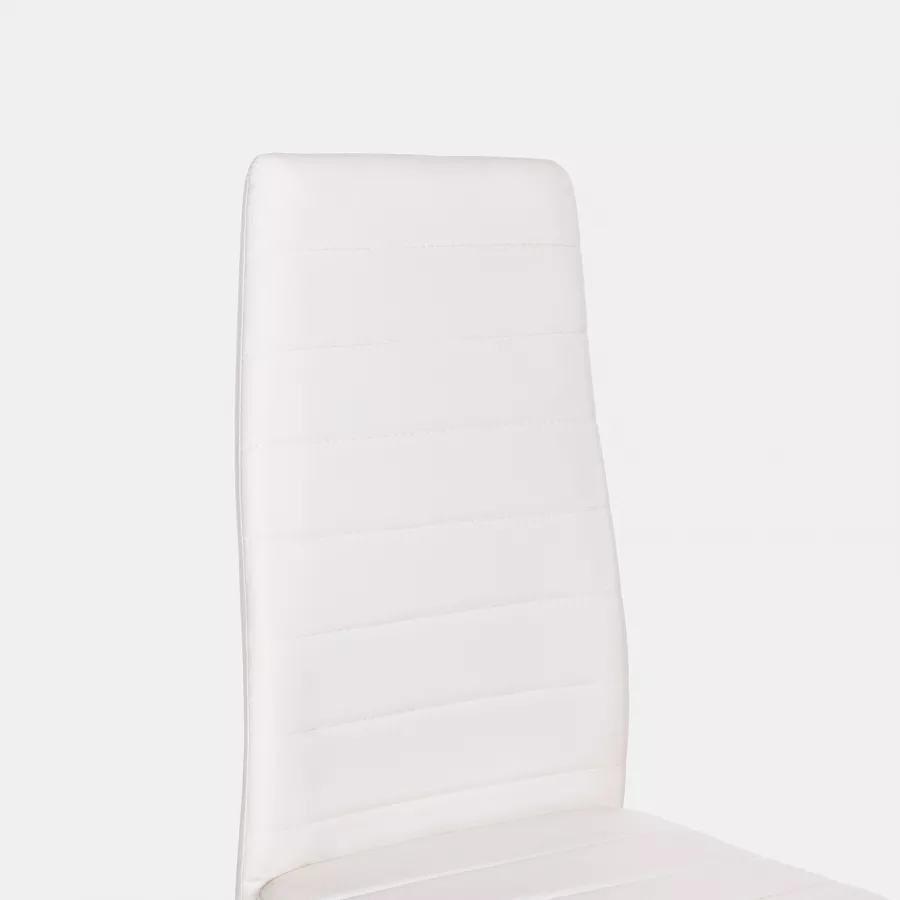 Set 6 sedie in similpelle bianca e gambe in metallo - Flaia